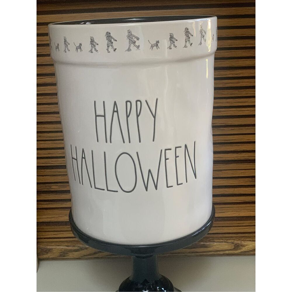 Rae Dunn - Happy Halloween - Crock - Utensil Holder - Mummy -